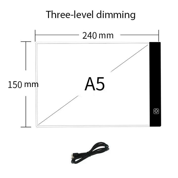 Versatile USB art pad light box, great for tracing, drawing, and diamond painting for all skill levels.