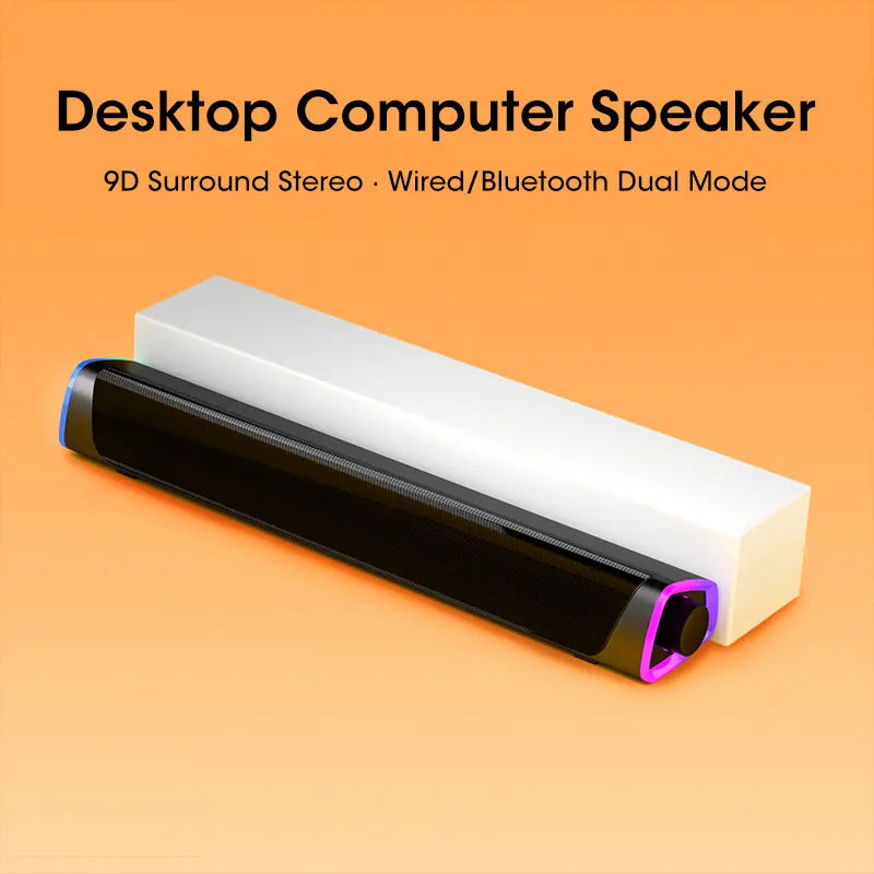 Sleek Tavvitaimp18 desktop speaker bar with compact design, providing powerful stereo & deep bass sound.