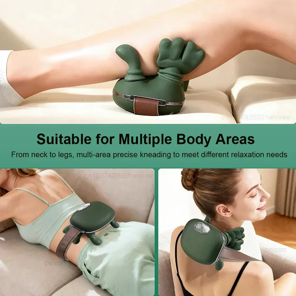 Compact deep tissue neck & shoulder massager delivers targeted muscle & pain relief, promoting relaxation.