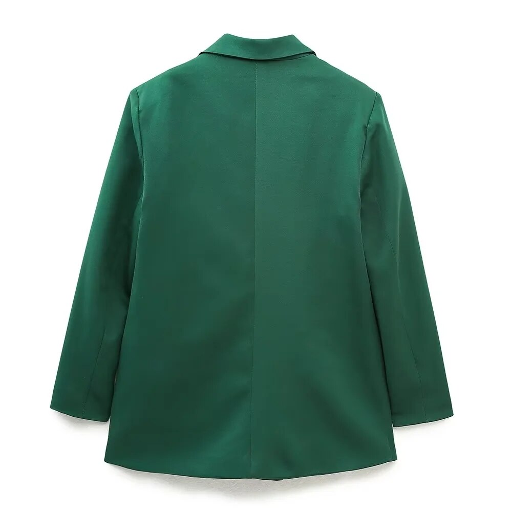 Professional women's double-breasted blazer, providing a refined and stylish silhouette.
