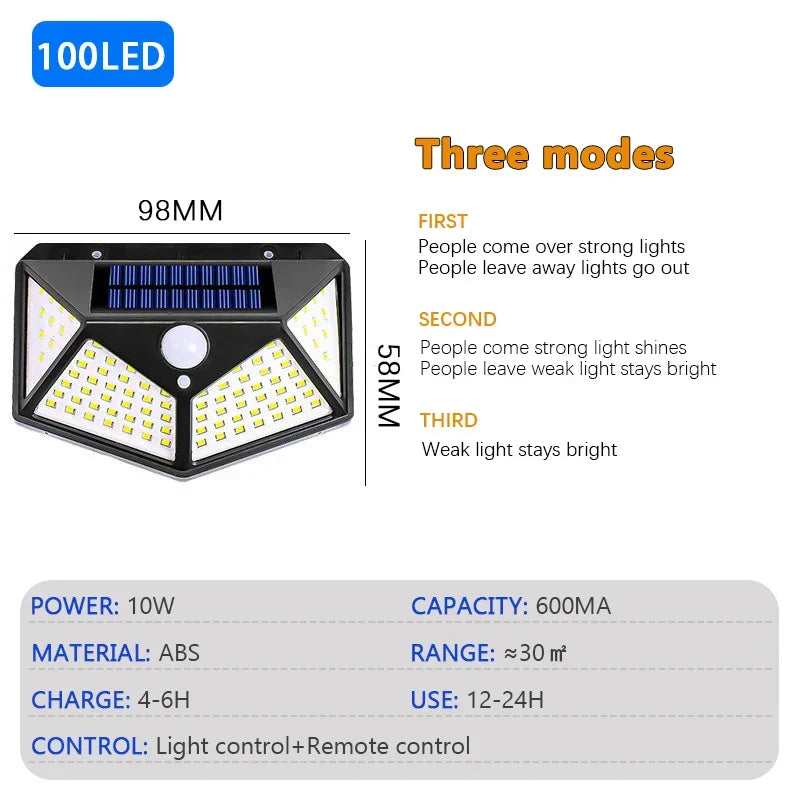 Modern outdoor solar wall light with motion sensor, providing waterproof LED security lighting for homes.