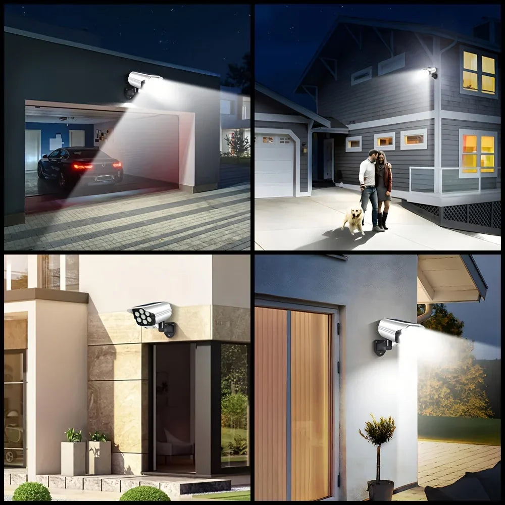 Tavvitaimp18 solar security light: motion sensor activates powerful LED floodlight for safety.