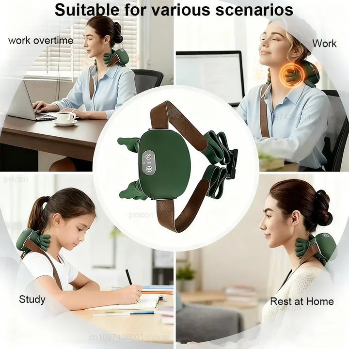Versatile portable neck & shoulder massager delivers deep tissue relief for muscle pain & tension.