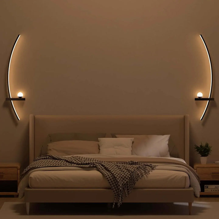 Set of 2 customizable LED wall lamps with personalized photo decor. Perfect warm white bedroom accent, USB powered.