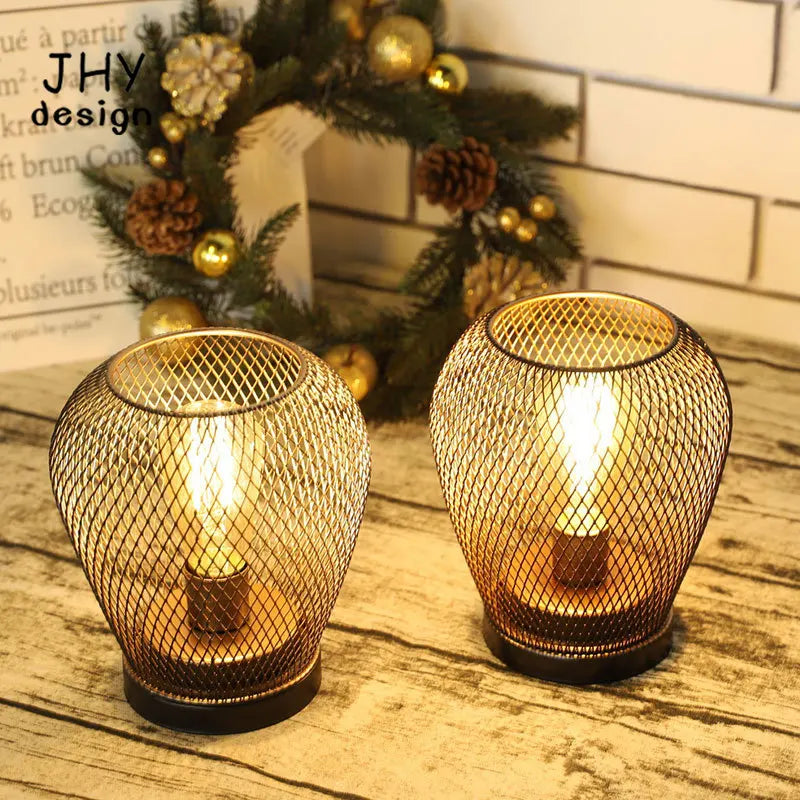 Two battery operated portable LED lanterns, a versatile set for indoor lighting, outdoor ambiance & event decor.