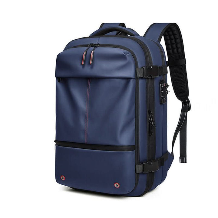 Spacious unisex travel laptop backpack with dedicated sleeve & multiple compartments for smart storage.