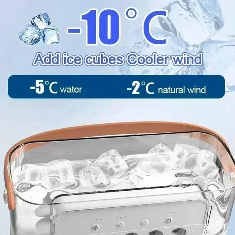 Compact USB personal air cooler with mood LED light, a perfect desk fan & humidifier for home/office.