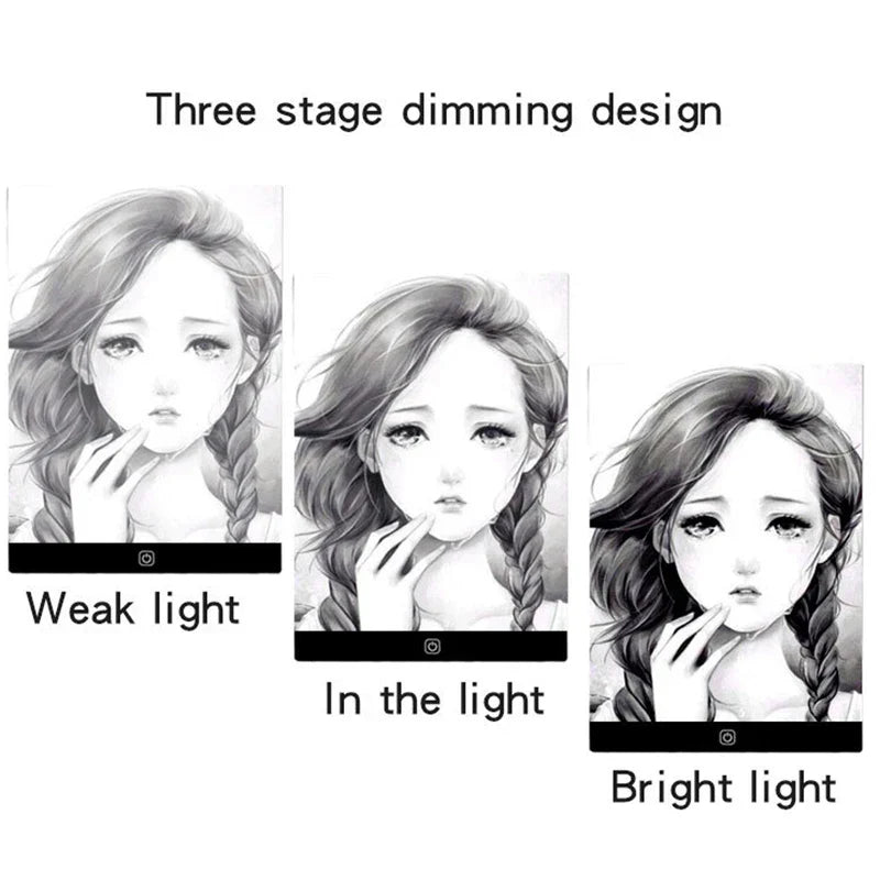 USB-powered light box tracing pad with adjustable brightness, perfect for artists, illustrators & designers.