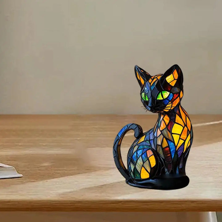 Soft glowing 3D cat LED night light, providing colorful ambient illumination for bedrooms and living spaces.