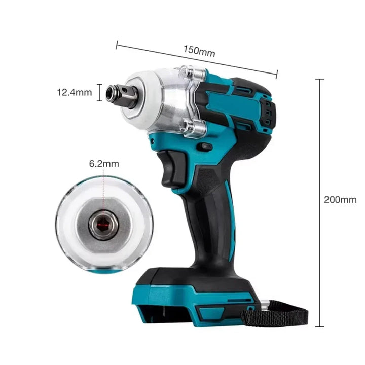 Powerful cordless impact wrench, 380 ft-lb torque, ideal for tough automotive and heavy duty mechanic tasks.