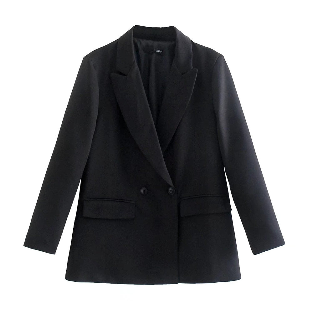 New arrival: Women's double-breasted blazer, ideal for a contemporary professional wardrobe.