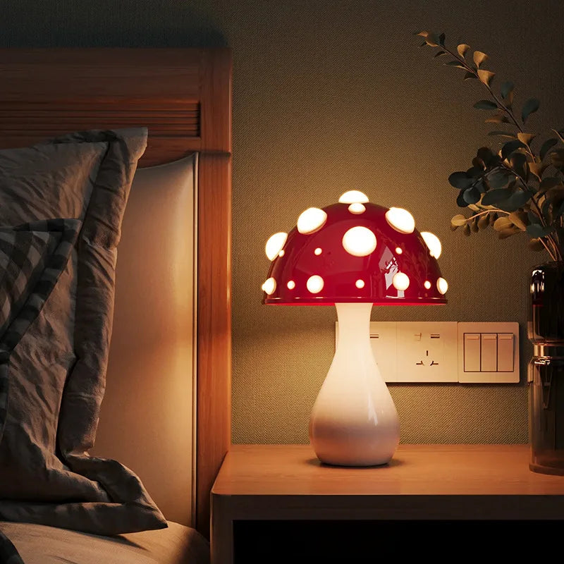 Stylish mushroom USB lamp, ideal for cozy lighting, bedside decor, or nursery ambient light.