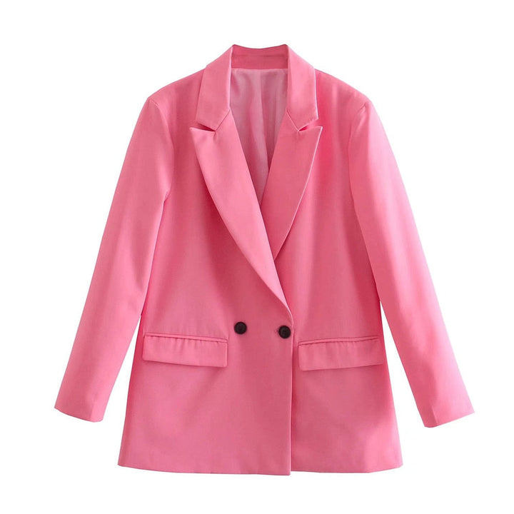 Women's professional double-breasted blazer, combining comfort with office elegance.