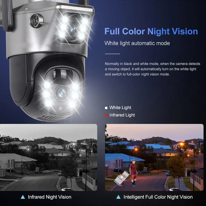 Advanced 8MP dual lens Tavvitaimp18 solar camera ensures reliable outdoor home security with 4G/WiFi.