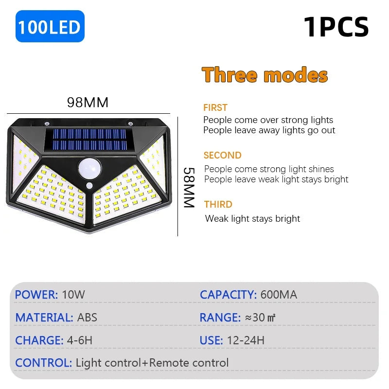 Energy-efficient waterproof solar motion security lamp. Bright LED light for home & garden pathway illumination.
