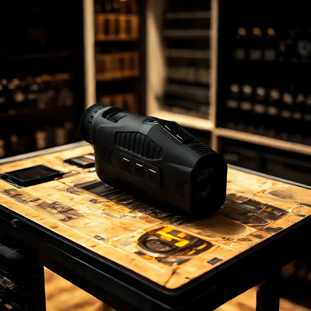 Digital night vision monocular with infrared, ideal for outdoor security, surveillance, and observation.