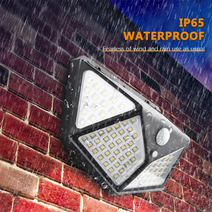 Tavvitaimp18 waterproof outdoor solar motion sensor LED security wall light for garden, patio & driveway.