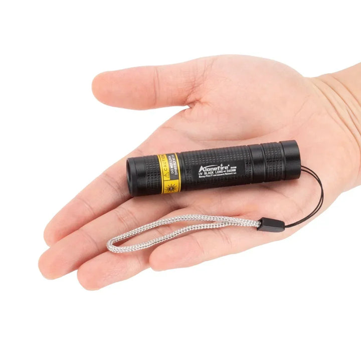 Portable UV blacklight flashlight for household inspection, pet stains & leak detection.