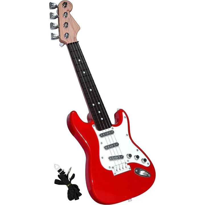 Educational kids' electric guitar, a 4-string beginner instrument for creative play and musical development.