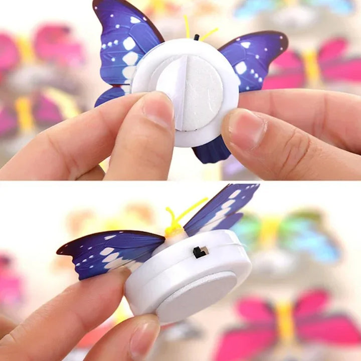 Charming LED butterfly wall lamp, a stick-on nightlight home accent providing gentle, energy-efficient illumination.