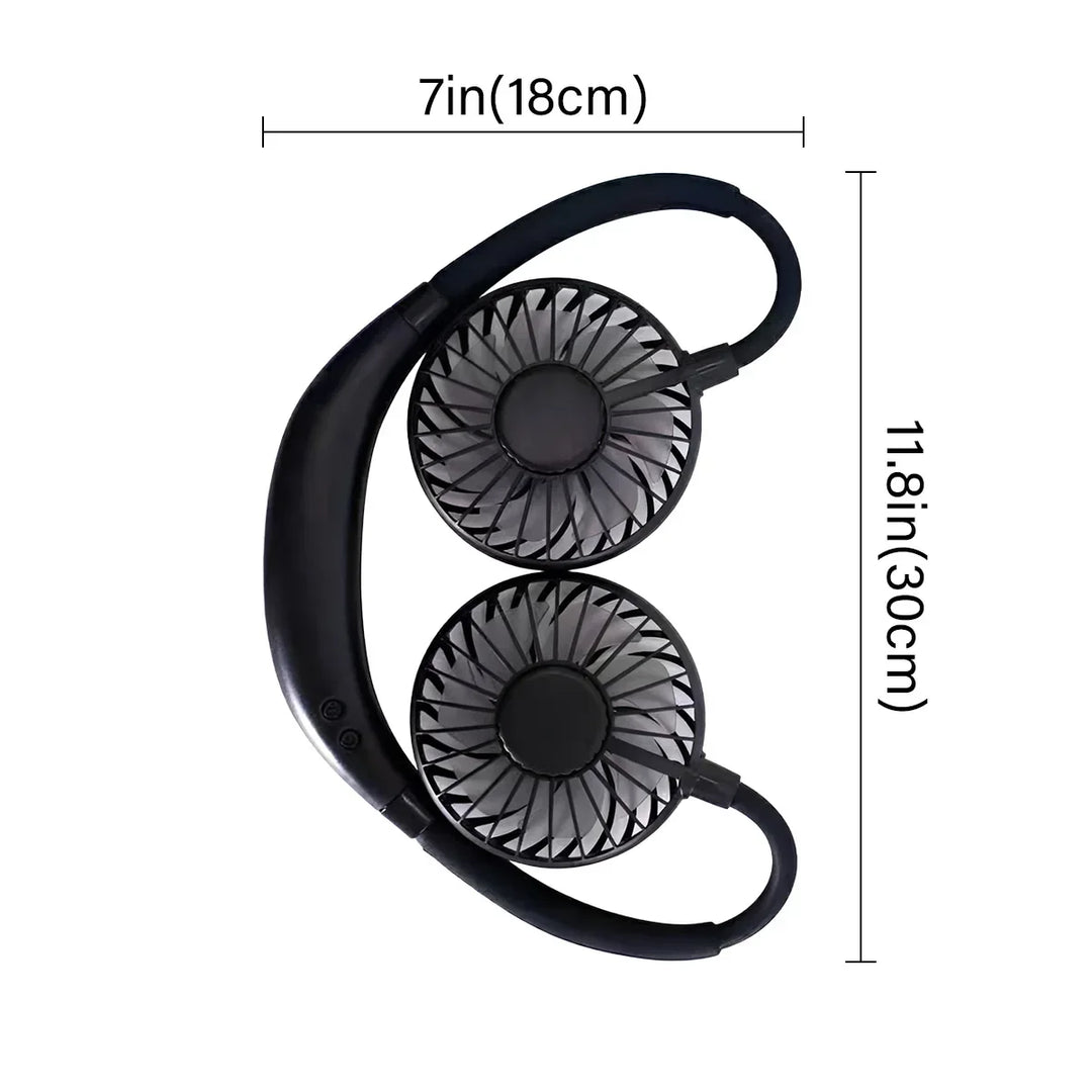 Sleek black USB rechargeable handheld fan for powerful, portable cooling.