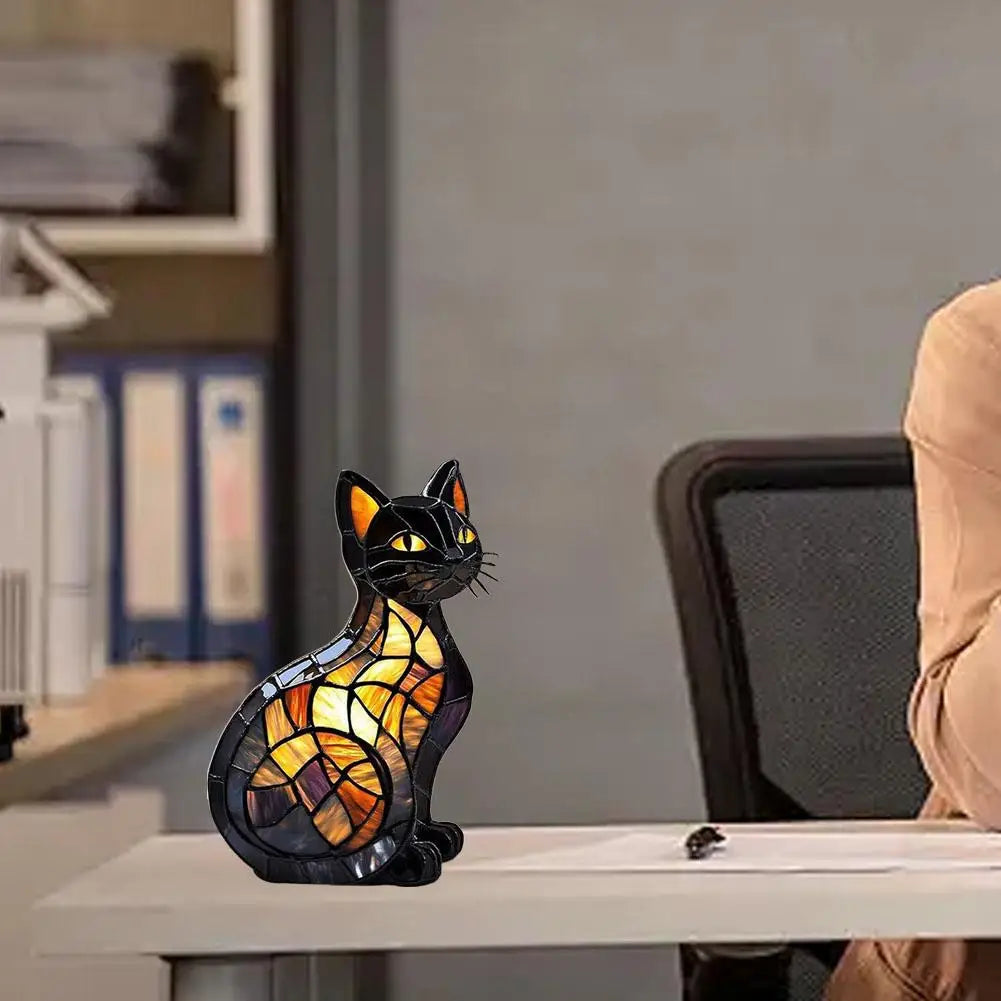 Charming 3D cat LED night light with colorful glow, an ideal gift for cat lovers and home decor enthusiasts.