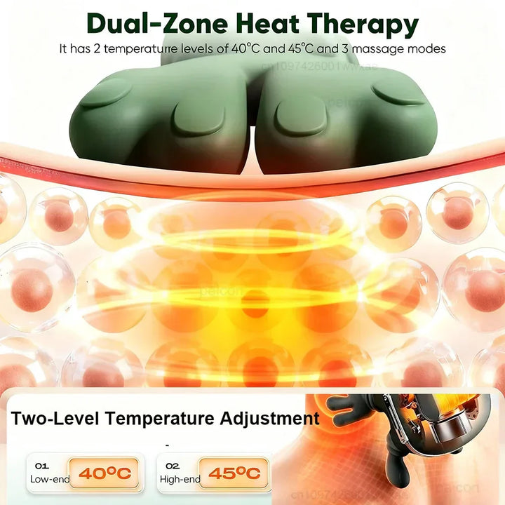 Ergonomic portable massager for deep tissue neck & shoulder pain relief and muscle tension release.