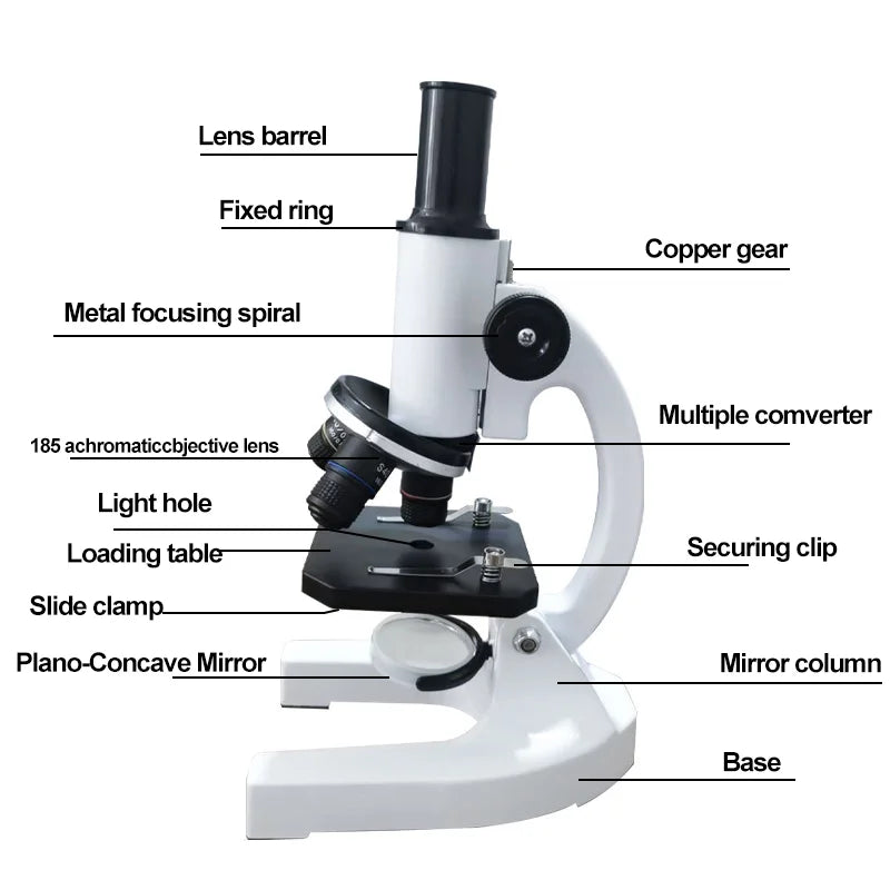 Student microscope kit (40X-2000X) for educational STEM learning. Ideal for science exploration and biology.