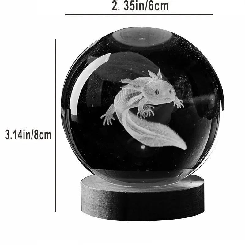 Unique 3D axolotl decorative LED lamp, USB powered, a whimsical gift for kids' rooms or any home decor.