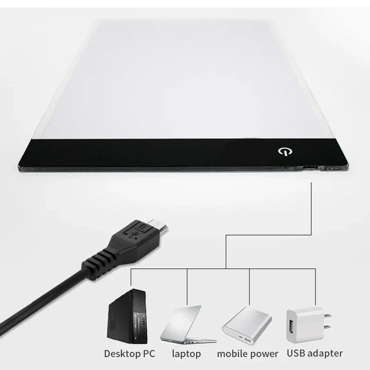 Essential art supply: Illuminated tracing light pad with adjustable brightness for all ages and projects.