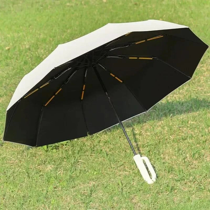 Unisex automatic travel umbrella, windproof & UV protection, compact & portable rain gear for sun & rain.