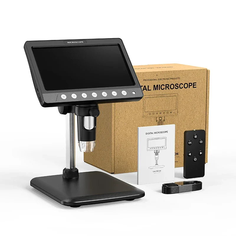 Essential tech tool: 7-inch USB digital microscope for electronic repair, precision work, and micro camera views.
