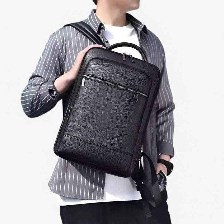 Versatile unisex travel backpack, black, with smart features & USB charging for tech-savvy users.