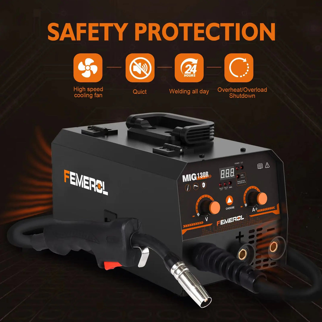 Efficient 130A MIG welding machine for quick & easy metal repairs on home projects. Essential DIY workshop tool.