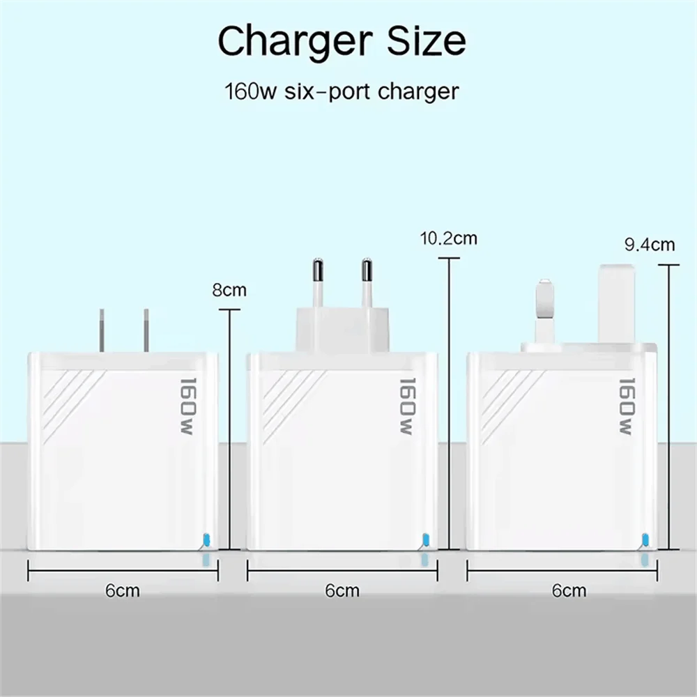 Advanced 160W USB-C fast charging hub. Features multiple Type-C & USB ports for all your modern devices.