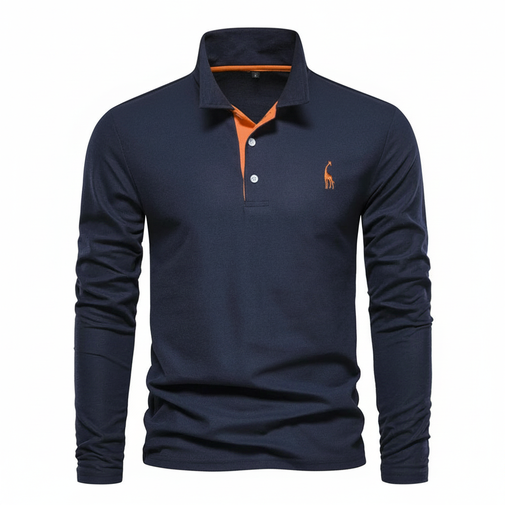 Effortless style with this men's slim fit long sleeve polo. A versatile collared shirt for comfort and fashion.
