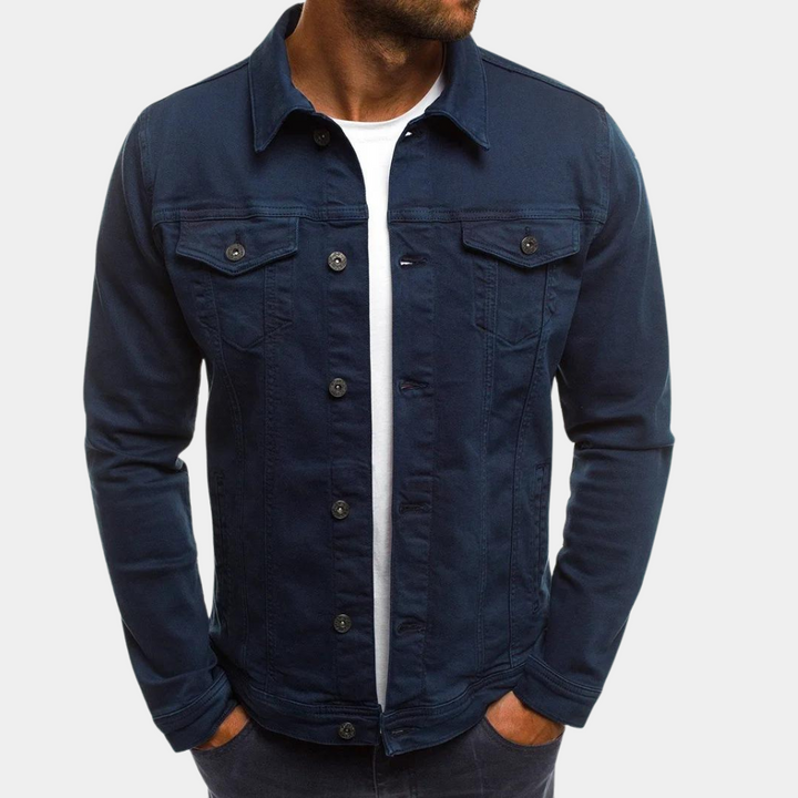 Detail shot of a men's stylish button-down shirt, highlighting its classic design and quality for fashion.