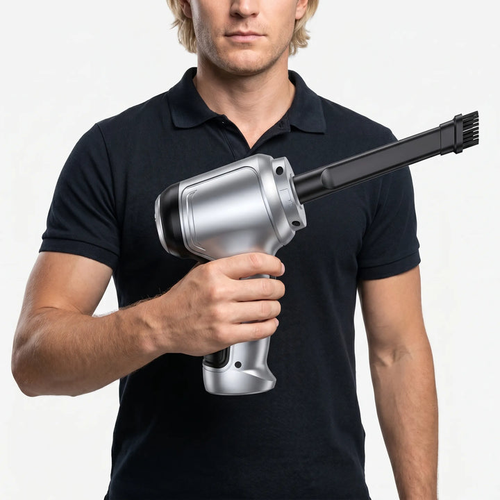 Mini portable handheld car vacuum for pet hair, crumbs & dust. Cordless, lightweight, and easy home cleaning.