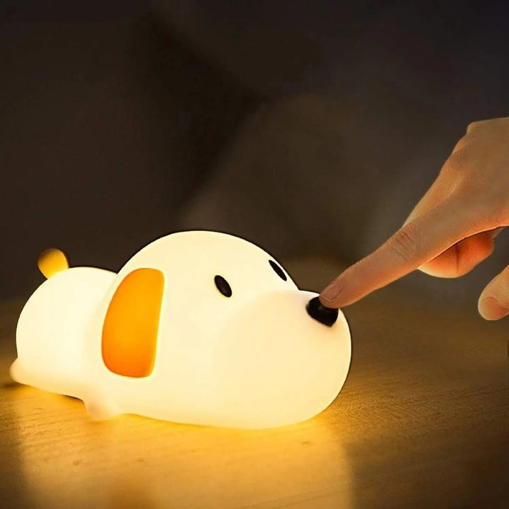 Children's soft silicone animal night light, dimmable for gentle glow, ideal for safe sleep.