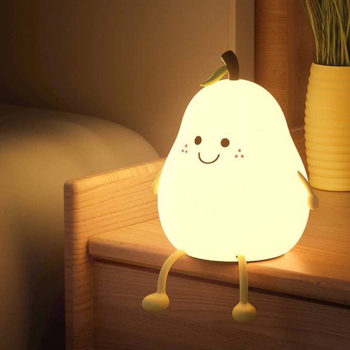 Portable dimmable silicone night light for children's rooms, provides a gentle, cozy glow.