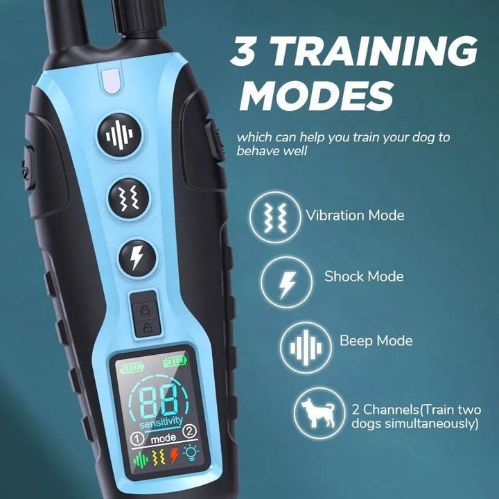 Advanced remote dog training collar, waterproof and long-range for safe & effective pet behavior modification.
