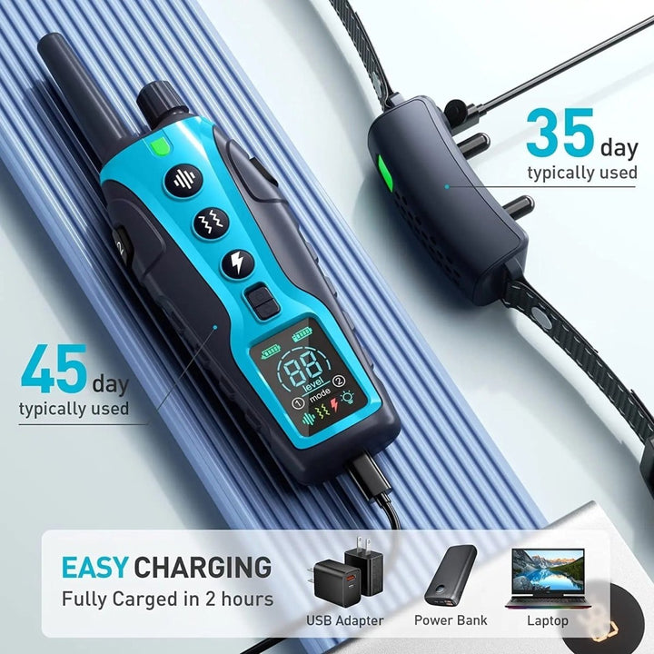High-performance remote dog e-collar, waterproof with 1.25-mile range for professional-grade obedience training.
