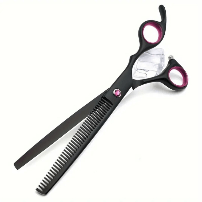 Cat grooming kit with professional clippers & sharp scissors for a salon-quality feline coat care. Pet supplies.