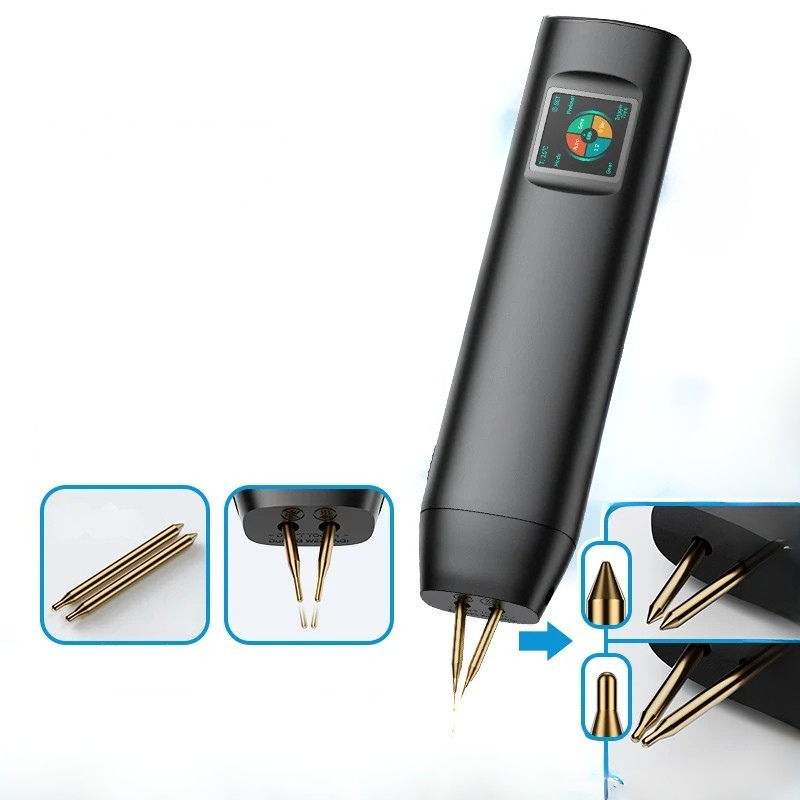 Complete handheld spot welder for 18650 battery assembly, essential for DIY tools & fabrication.