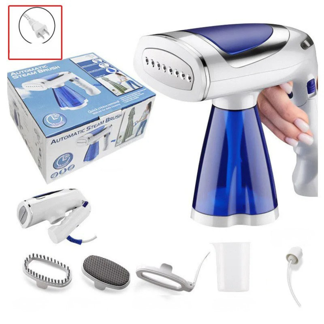 Compact 1600W portable garment steamer for quick wrinkle removal. Perfect travel clothes steamer, handheld & efficient.