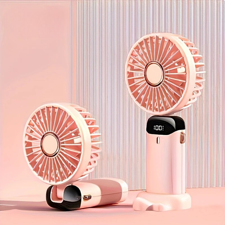 Unisex portable mini fan, 6-speed USB rechargeable, for personal cooling & travel.