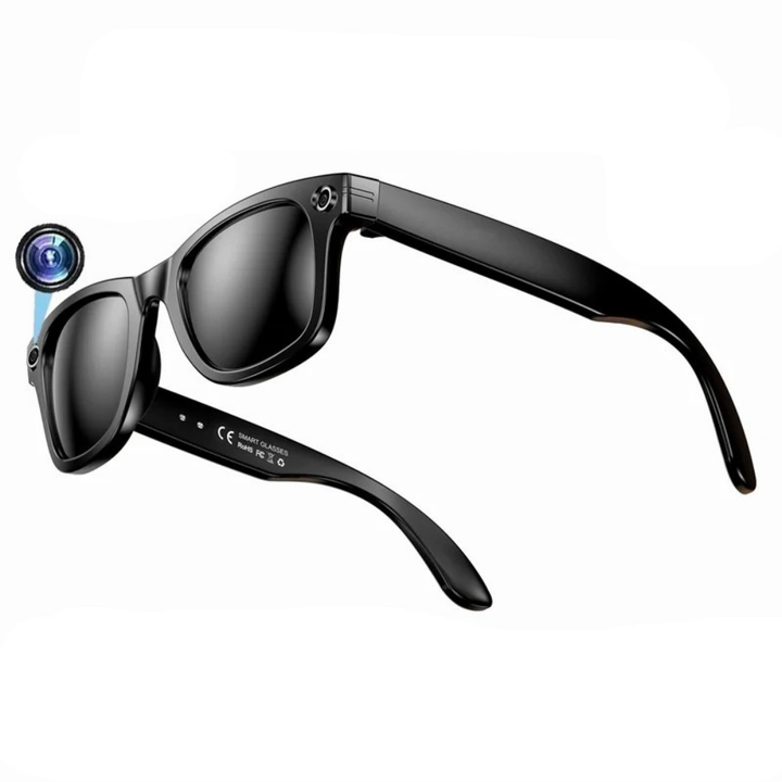 Tavvitaimp18 smart sunglasses featuring HD recording, real-time translation, & Bluetooth.