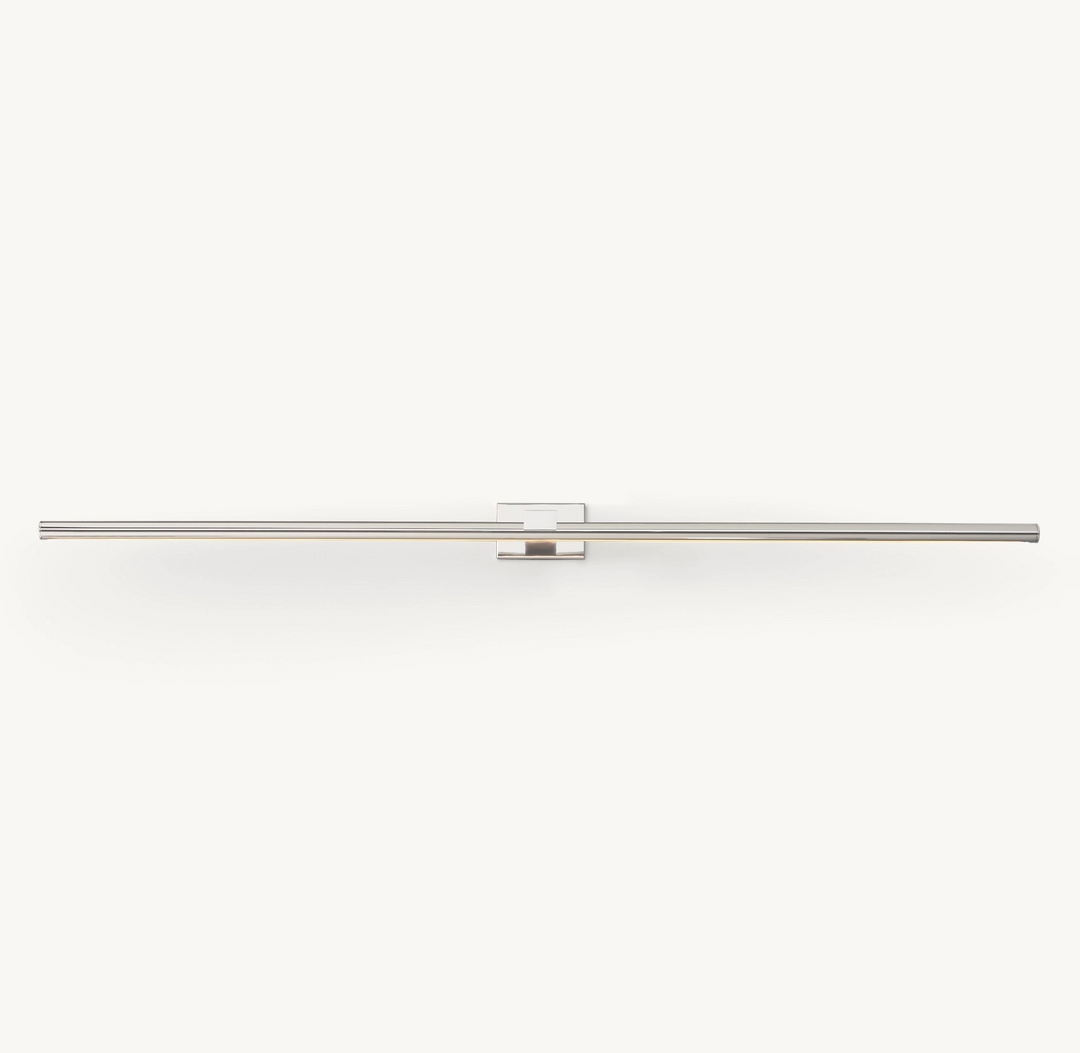Home decor 48-60 inch LED art lamp, warm white light, modern brass finish, wall sconce.