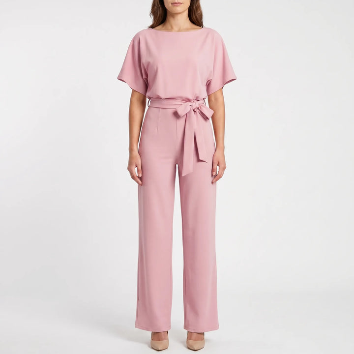 Stylish women's wide-leg jumpsuit. Perfect one-piece for evening wear or elegant casual looks, with batwing sleeves.