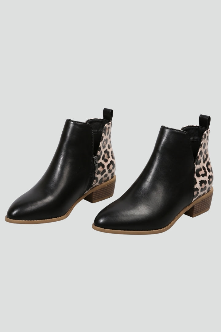 Women's side zipper ankle boots with low heel, perfect for comfortable everyday casual wear.